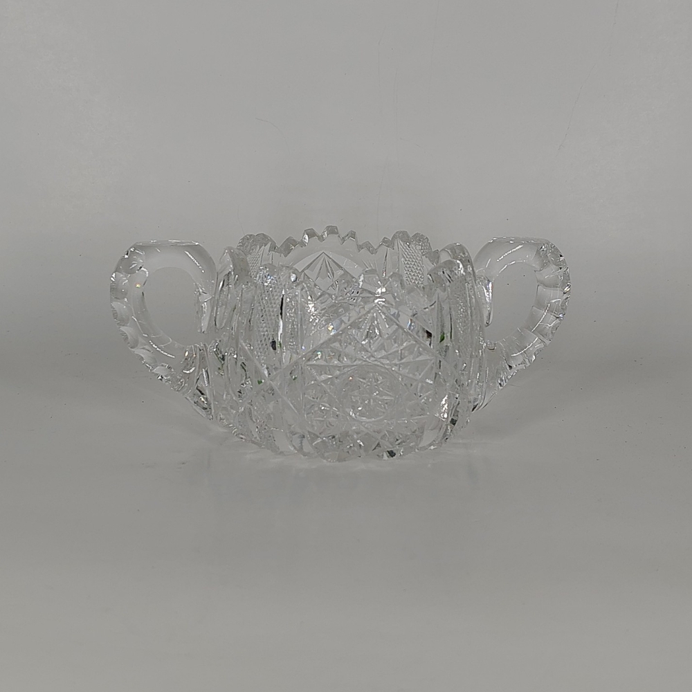 American Brilliant Period Cut Glass Sugar Dish Vintage - Picture 3 of 6
